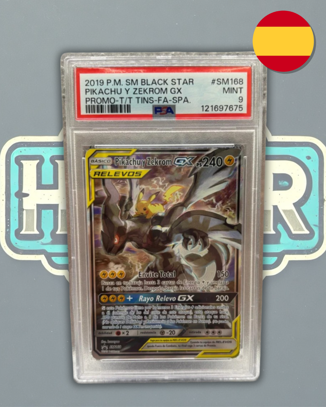 PSA 9 - Pikachu y Zekrom GX SM168