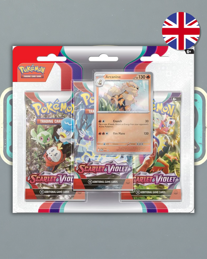 Scarlet & Violet Arcanine 3 Pack Blister